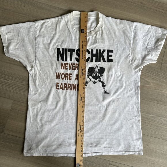 Vintage CHICAGO BEARS SHIRT Mens XL Dick Butkus Never Wore An Earring‎ Made USA - Picture 6 of 14